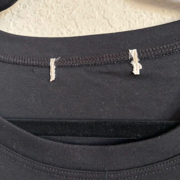 Lizette Collection woman’s Black chic T-Shirt with White Lace and Pearl Accents - Picture 6 of 8